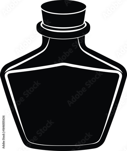 ink bottle silhouette vector no details minimal .eps