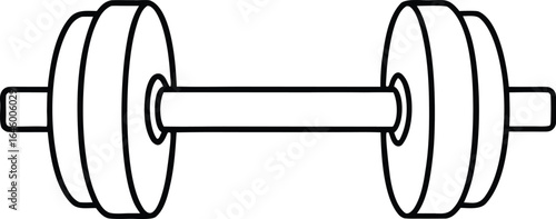 Dumbbell gym equipment outline drawing illustration. one continuous line drawing of barbel or dumbbell.weight, gym, single line, abstract, barbell, dumbbell, illustration, sport, design, equipment,