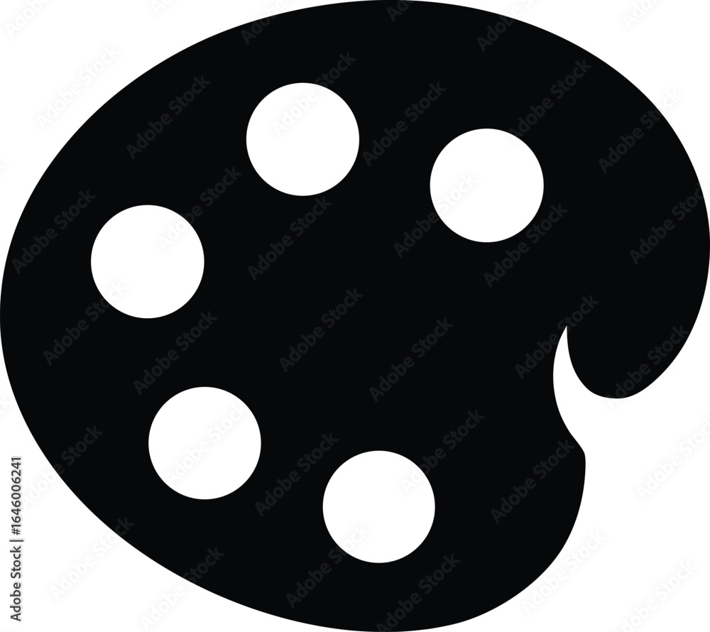 Fototapeta premium paint palette silhouette vector no details minim.eps