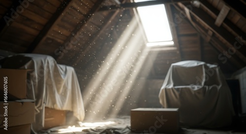 Wallpaper Mural Sunbeams in a Dusty Attic Torontodigital.ca