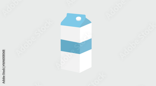 Milk Box Color Icon. Vector editable color flat illustration of a box of milk