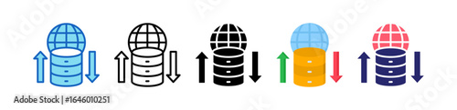 Web Storage Multiple Style Icon Set Collection. 