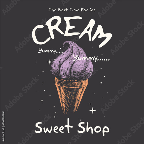 Summer graphic t shirt design, Ice cream love club graphic print t-shirt, 
Retro ice cream hand-drawn vector art, Enjoy summer with sweet ice cream,  Retro ice cream hand drawn vector art.