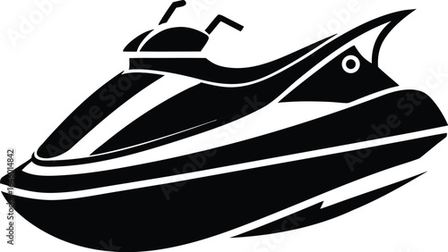 Sleek jet ski silhouette on a clean white background