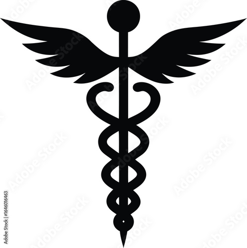caduceus symbol silhouette vector no details min.eps