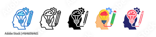 Design Thinking Multiple Style Icon Set Collection. 