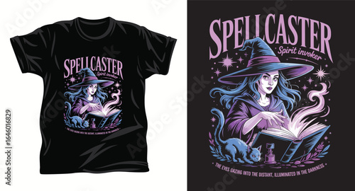 witchcraft graphic vector T shirt design print.