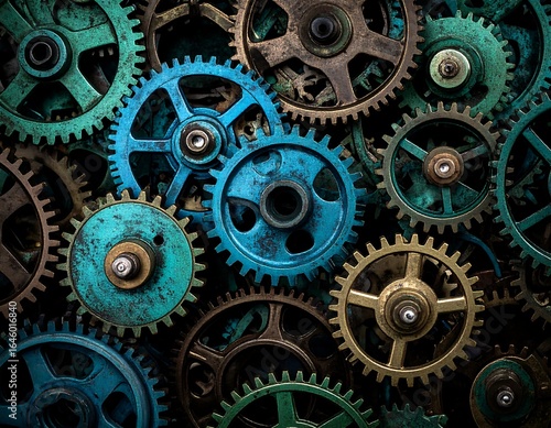 Wallpaper Mural Close-up of intricate gears (1) Torontodigital.ca