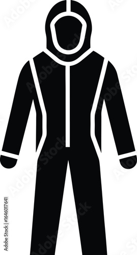 hazmat suit silhouette vector no details minimal.eps