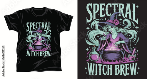 witchcraft graphic vector T shirt design print.