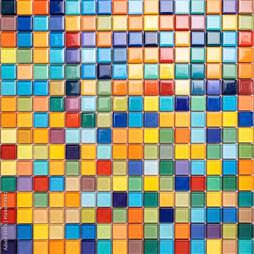 Fototapeta premium Vibrant colorful mosaic tile pattern