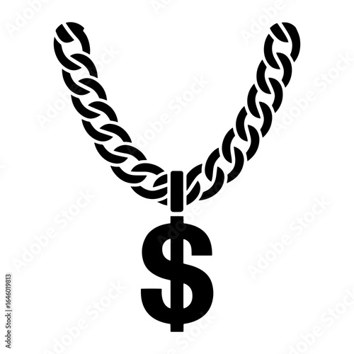 Black chain with dollar sign pendant jewelry money