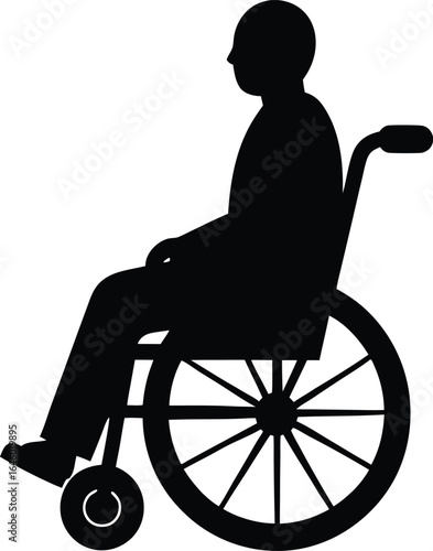 person in wheelchair silhouette vector no details.eps