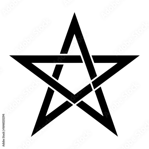 Black pentagram symbol on white background star occult