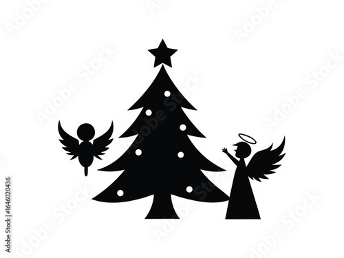 Christmas silhouette of an angel
