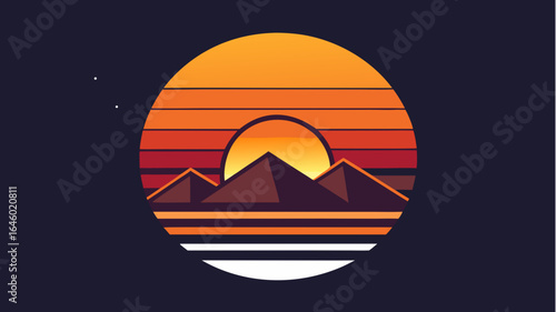 egyptian pyramids vector illustration