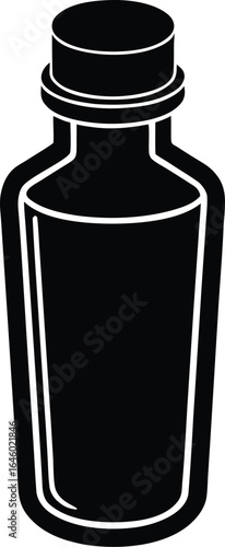 urine sample bottle silhouette vector no details .eps
