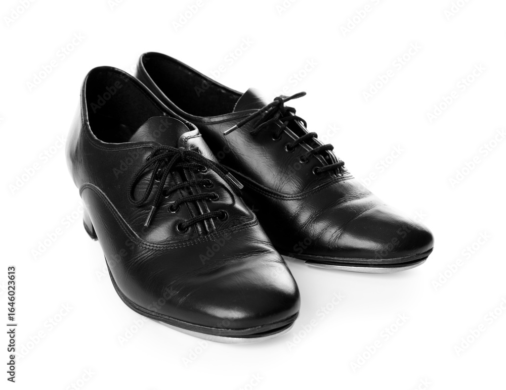 Pair of tap shoes isolated on white. Tap dance Pair of tap shoes isolated on white. Tap dance