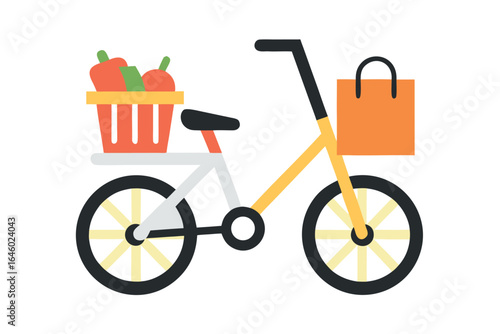 Vintage bicycle illustration for cycling sport and travel activity on the road