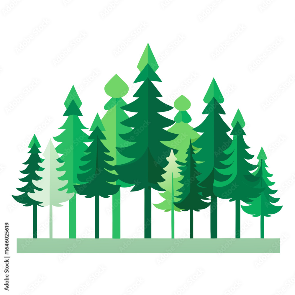 Obraz premium set of fir trees vector