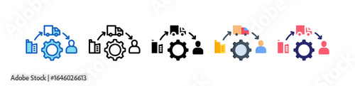 Supply Chain Management Multiple Style Icon Set Collection. 