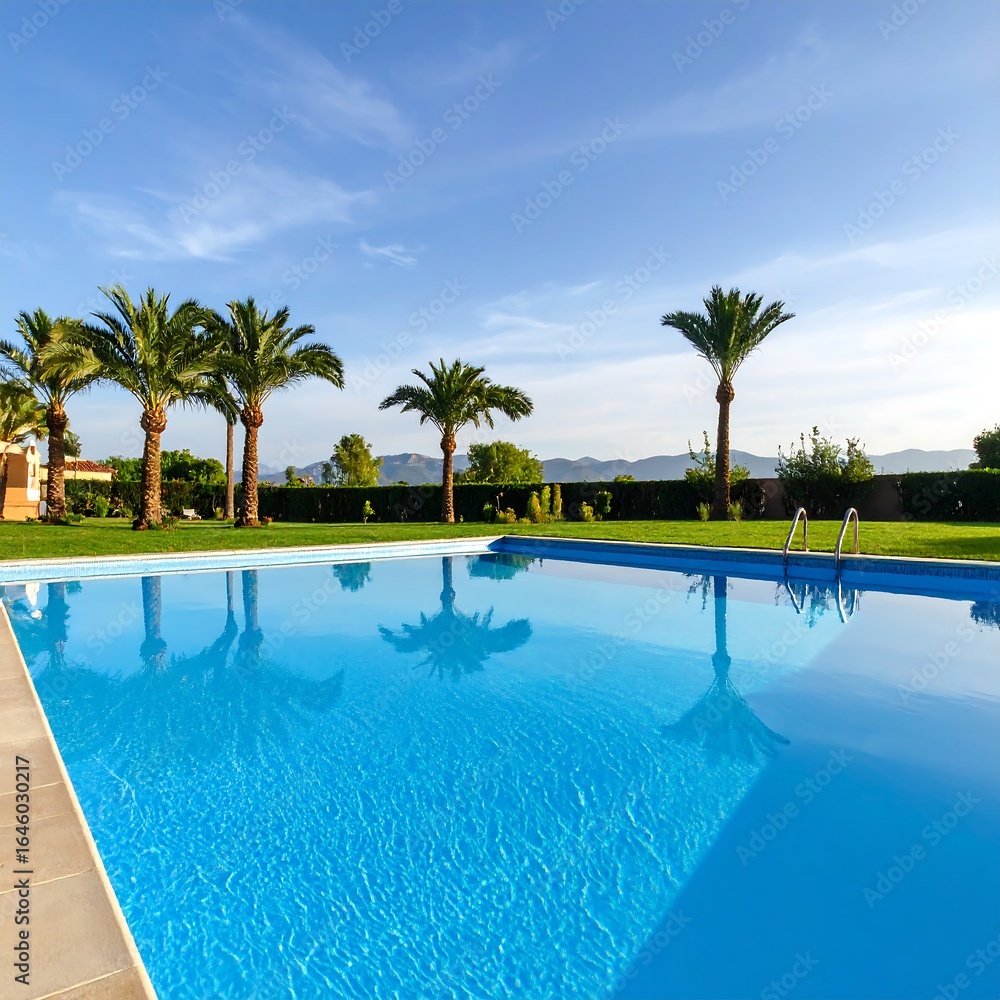 Fototapeta premium Tranquil poolside oasis