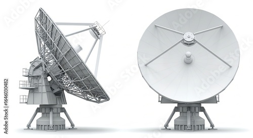Wallpaper Mural Two satellite dishes isolated on white background in a studio setting Torontodigital.ca