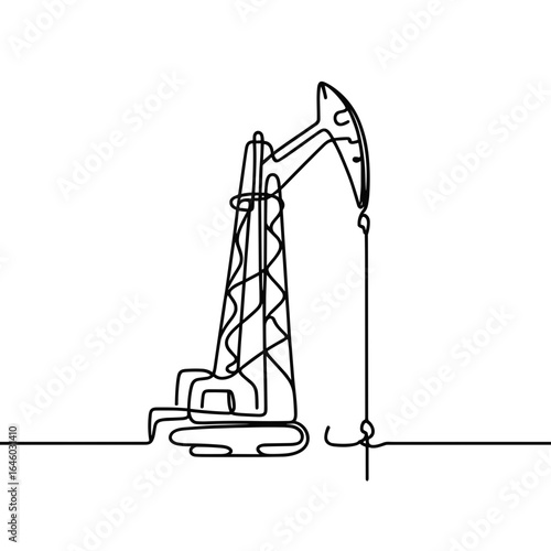 oil derrick drawing in black and white for construction