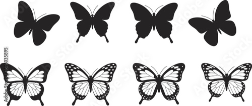 PrintButterfly, silhouette, black, flying, insect, vector, design, nature, wing, art, graphic, pattern, isolated, shape, animal, outline, decoration, detailed, wildlife, symbol
