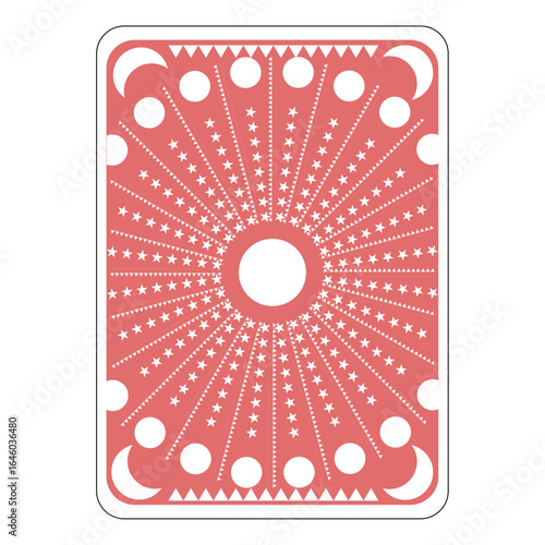Standard Playing Card Back with Sun and Moon Design