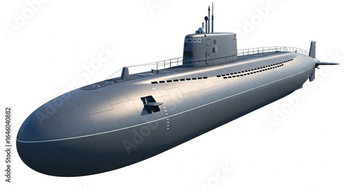 Wallpaper Mural Modern submarine isolated on white background, a formidable naval vessel Torontodigital.ca