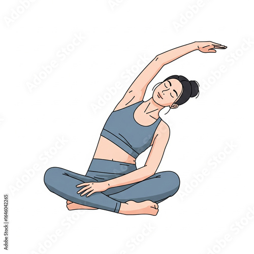 Flat 2D Vector Illustration of People Doing Fitness, Yoga, and Dance Exercises