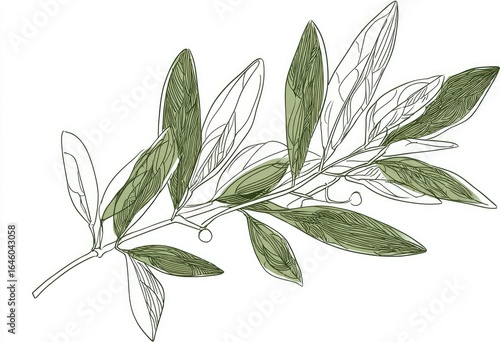Elegant olive branch illustration
