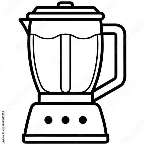 Simple line art kitchen blender illustration