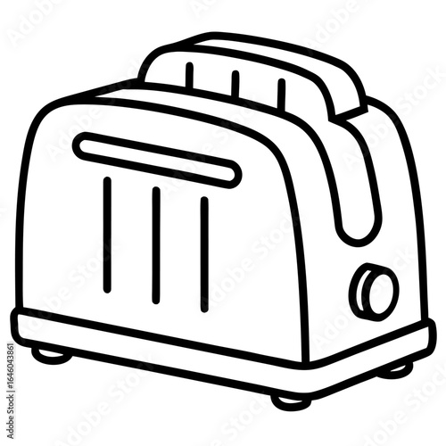 Simple line drawing of a two slot toaster for advertising