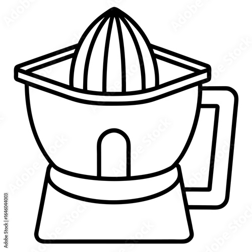 Minimalist outline of a juicer machine with spout