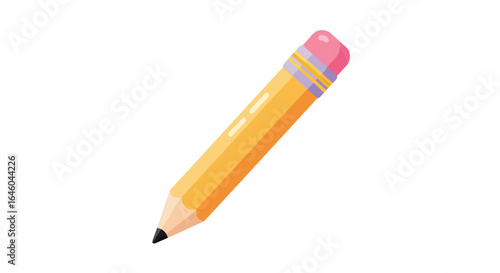 Yellow pencil drawing writing tool design graphic