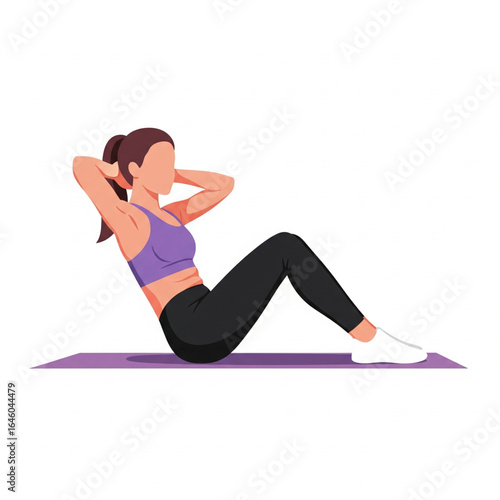 Flat 2D Vector Illustration of People Doing Fitness, Yoga, and Dance Exercises
