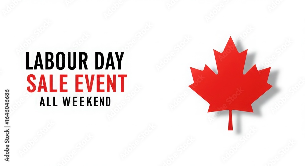 Obraz premium Canadian labour day sale event with maple leaf