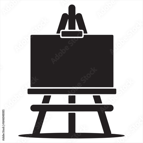 Easel stand icon design element for artists studio creative projects and art supplies promotion isolated silhouette simple artwork