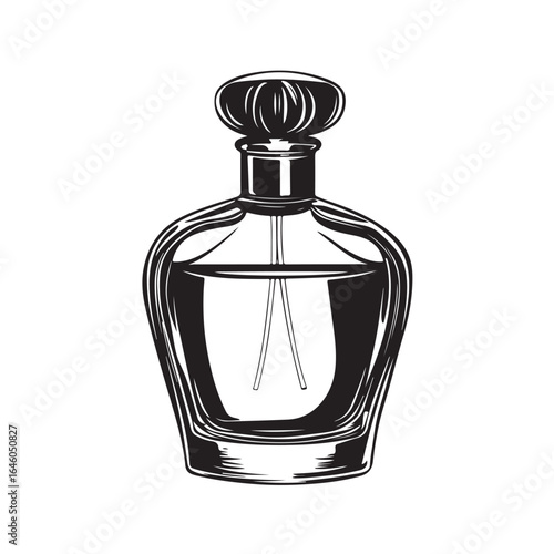 Perfume bottle silhouette, Perfume bottle vector illustration isolated on a white background, perfume bottle silhouette vector illustration