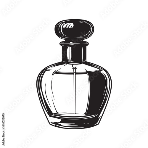 Perfume bottle silhouette, Perfume bottle vector illustration isolated on a white background, perfume bottle silhouette vector illustration