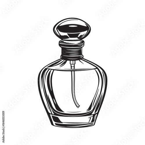 Perfume bottle silhouette, Perfume bottle vector illustration isolated on a white background, perfume bottle silhouette vector illustration