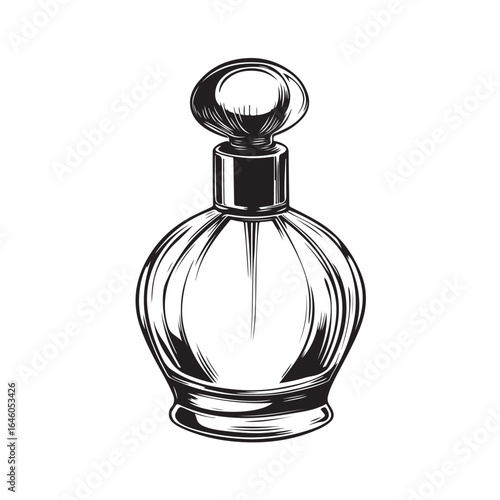 Perfume bottle silhouette, Perfume bottle vector illustration isolated on a white background, perfume bottle silhouette vector illustration