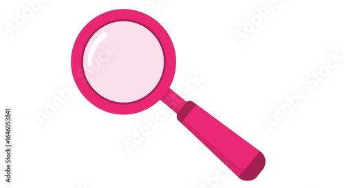 magnifying glass on pink background