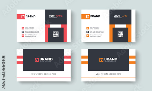 Professional corporate business card or visiting card design template. Creative design for identity card, contact, branding, stationery design layout template.