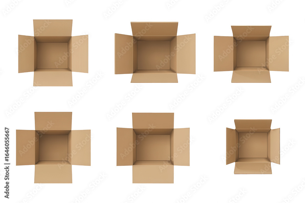 A set of cardboard boxes, opened and closed, png, transparent A set of cardboard boxes, opened and closed, png, transparent