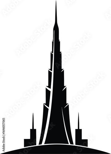 Iconic dubai skyscraper silhouette in vector format