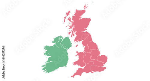 Uk and ireland map illustration graphic geography