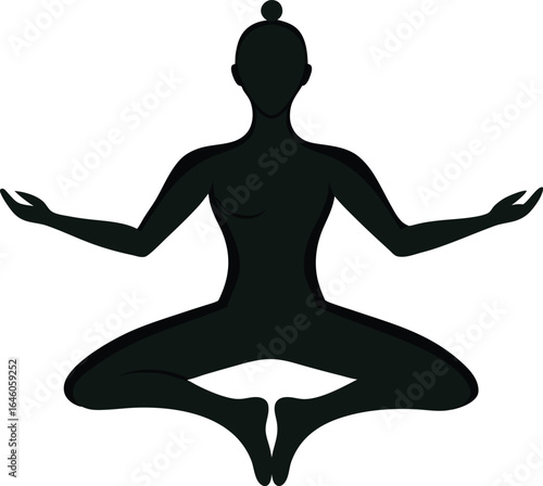 Stylized silhouette of a person in a yoga pose